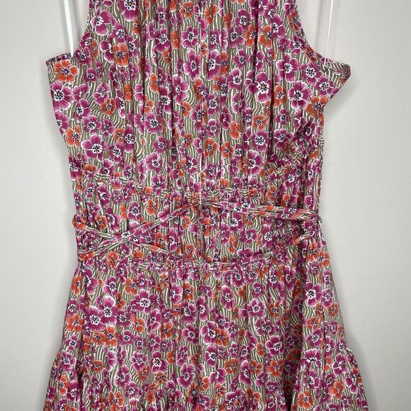 J.CREW Liberty Dress Women Medium Tie-Waist Halter NEW Ellie Pink Floral CA089 - Picture 12 of 16